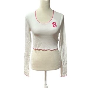 Vans Barbie White Top with Pink Trim, XS